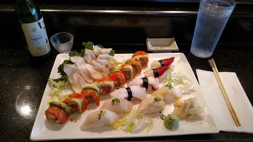 White Tuna Red Clam Conch and Taking Sushi Counch and Japanese Crab and a Chefs Choice Roll